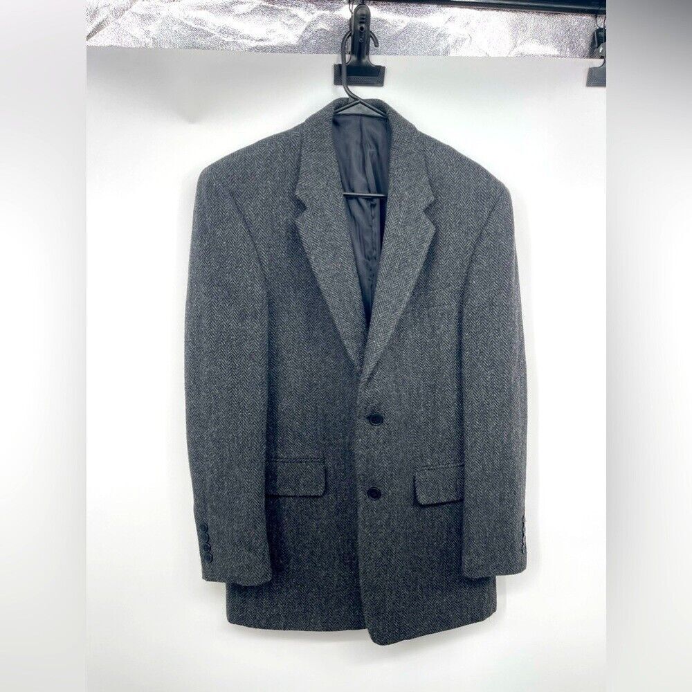 Adolfo men's tweet gray‎ and black blazer size 40 R
